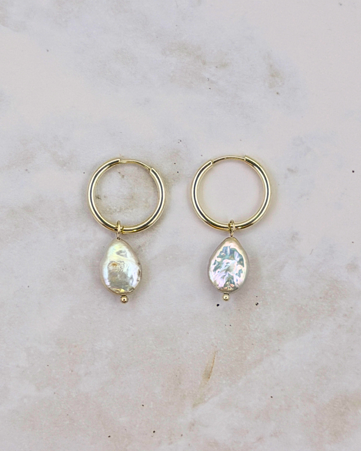 DROPLET PEARL | SILVER | HOOPS