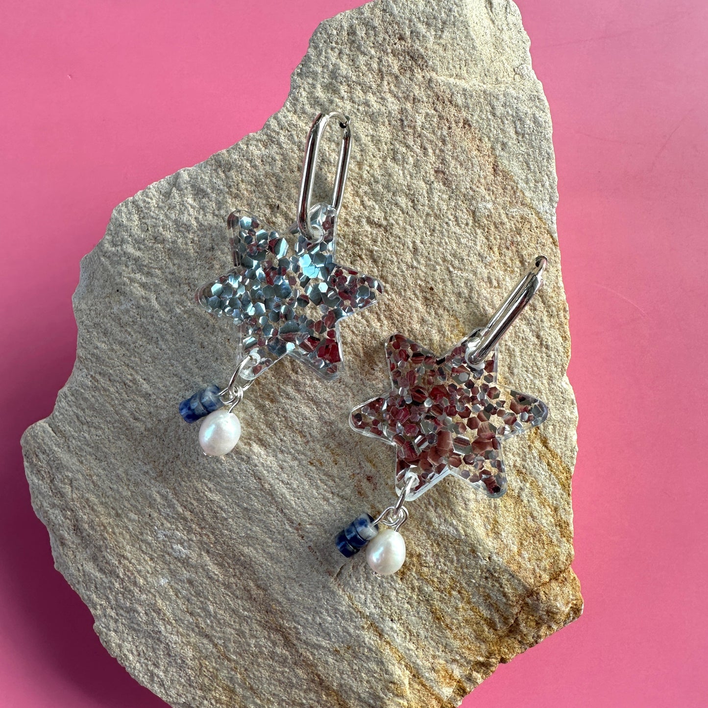 wish upon a STAR | SILVER + BLUE | HOOPS