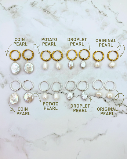 DROPLET PEARL | SILVER | HOOPS