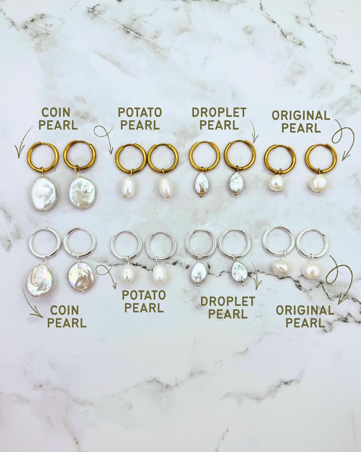COIN PEARL | SILVER | HOOPS