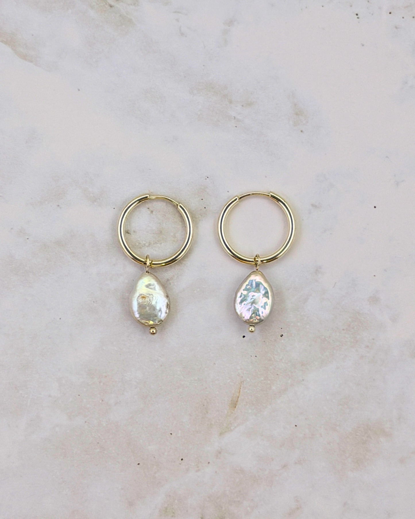 DROPLET PEARL | SILVER | HOOPS