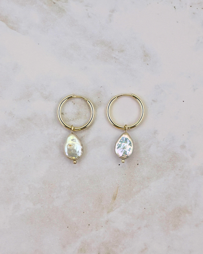 DROPLET PEARL | SILVER | HOOPS