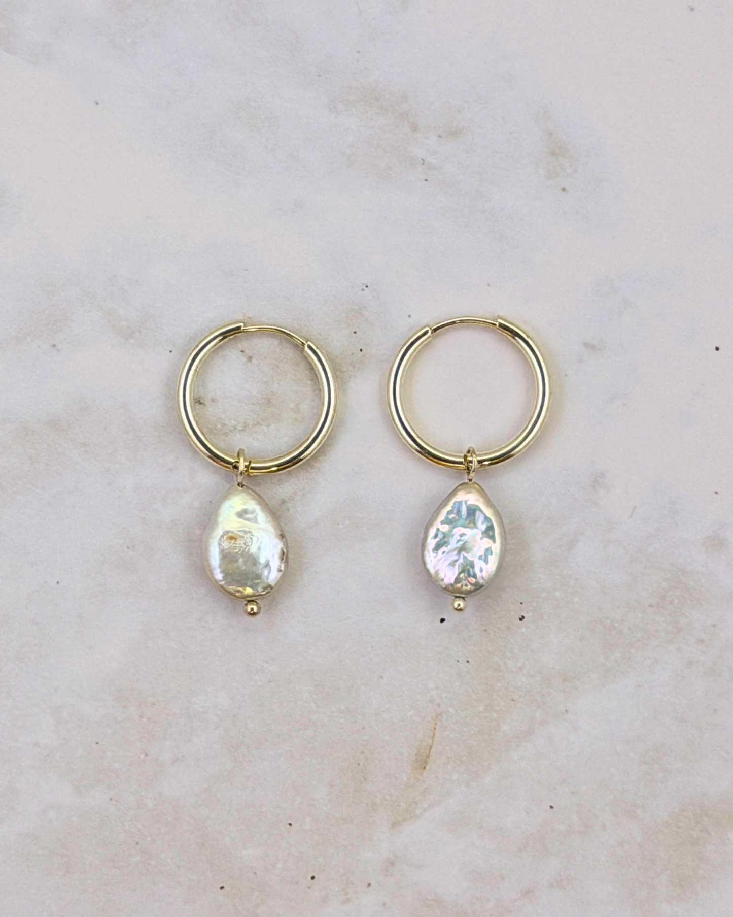 DROPLET PEARL | SILVER | HOOPS