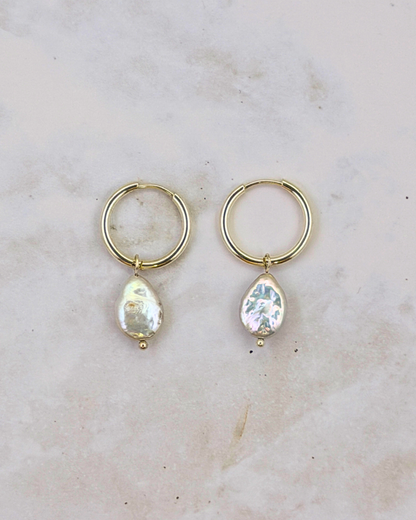 DROPLET PEARL | SILVER | HOOPS