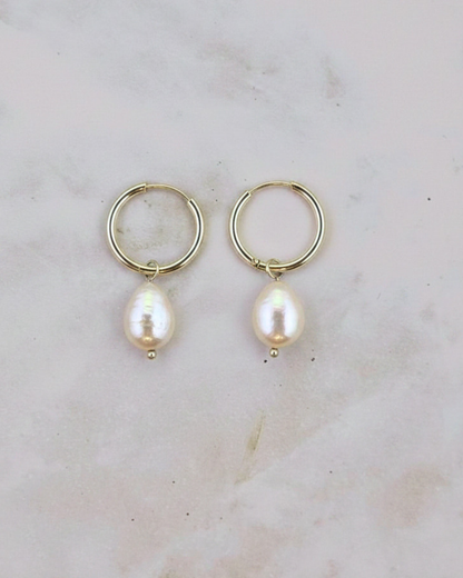 POTATO PEARL | SILVER | HOOPS