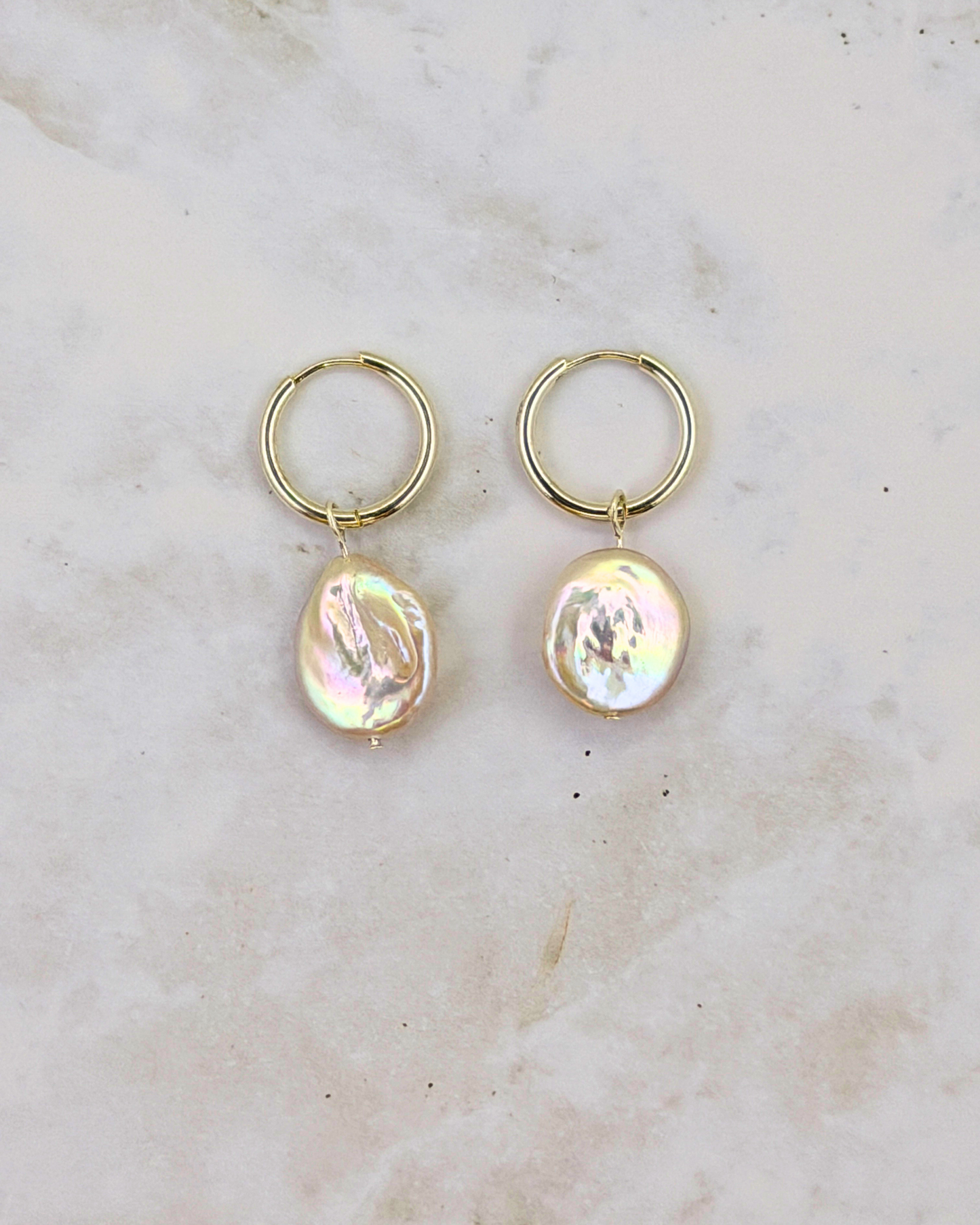 COIN PEARL | SILVER | HOOPS