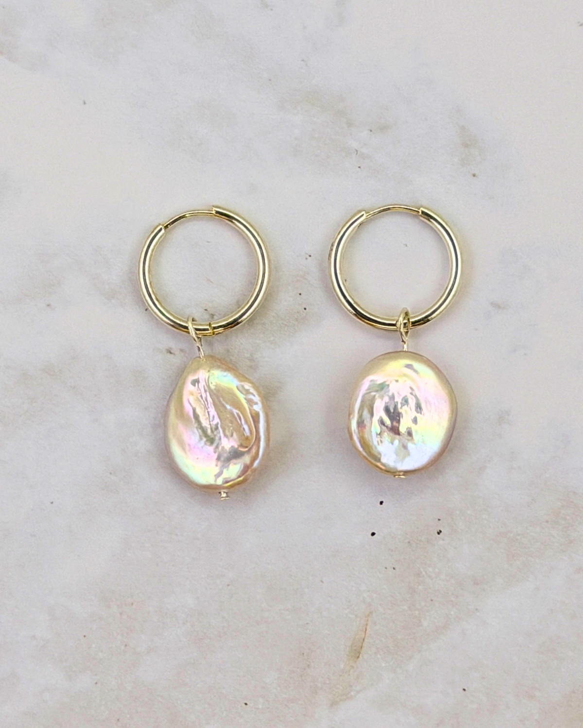 COIN PEARL | SILVER | HOOPS