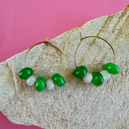 GREEN JADE | STACKED HOOPS